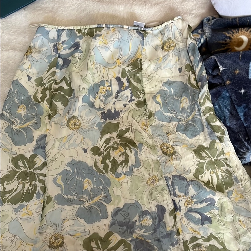 Floral Green and Blue Women's Skirt